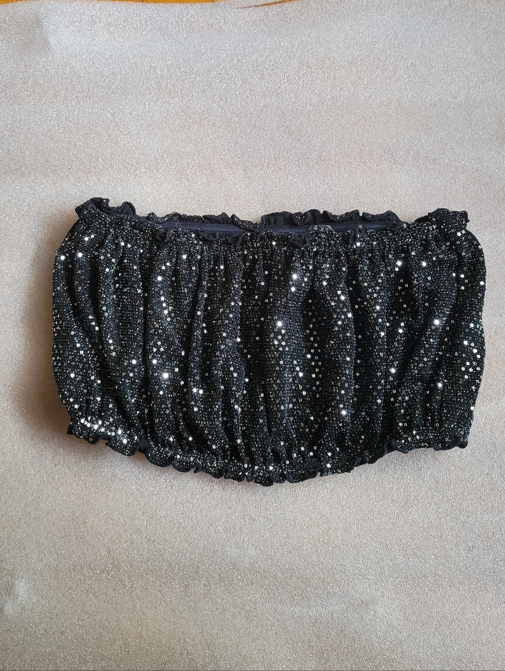 Forever 21 Women's Sexy Black Sequins Tube Top Size M, Resort Summery